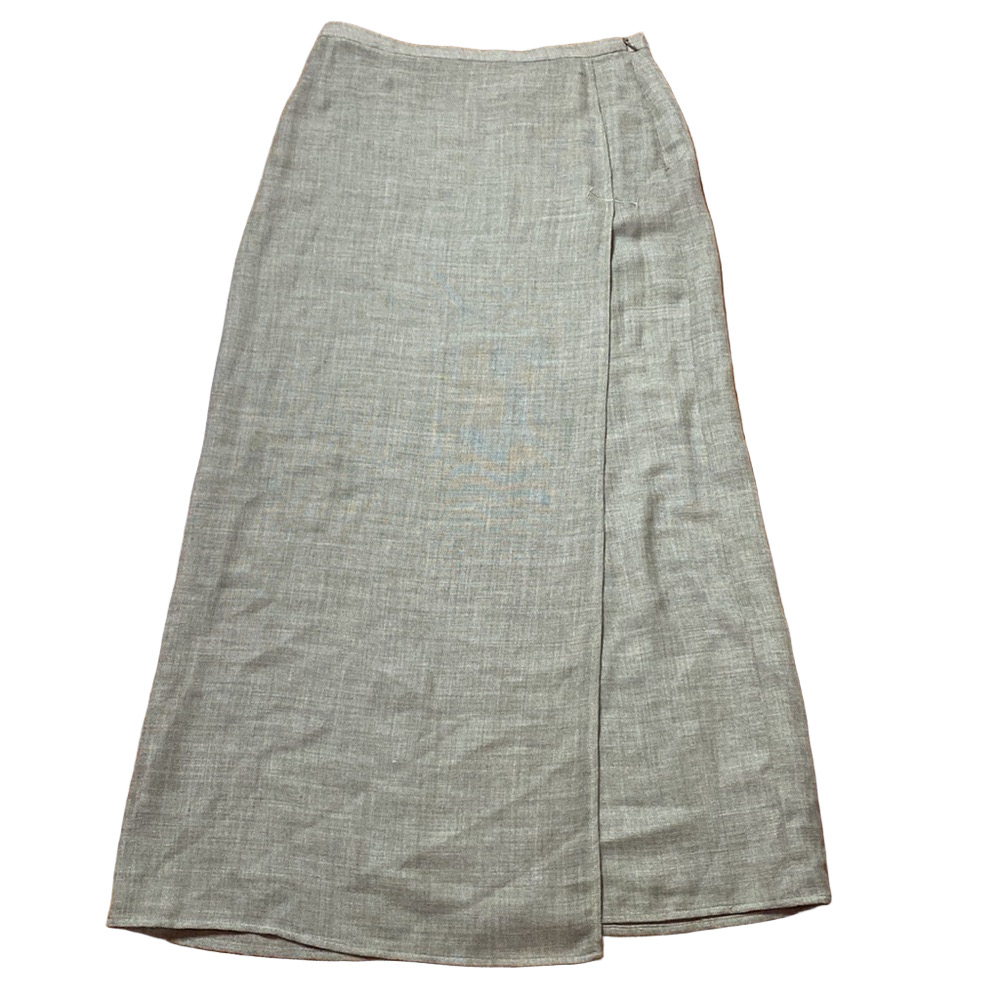 🌹 Vintage 100% Wool 🌹 Made in Italy 🇮🇹 Elegant Khaki Green Women's Skirt